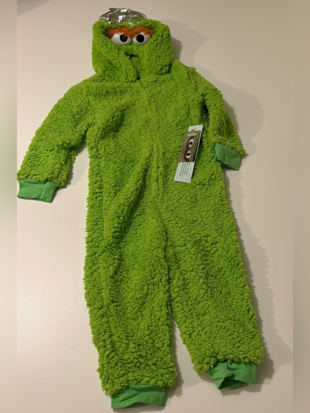 Sesame Street Toddler Oscar the Grouch Sherpa Halloween Costume Pajamas 4T